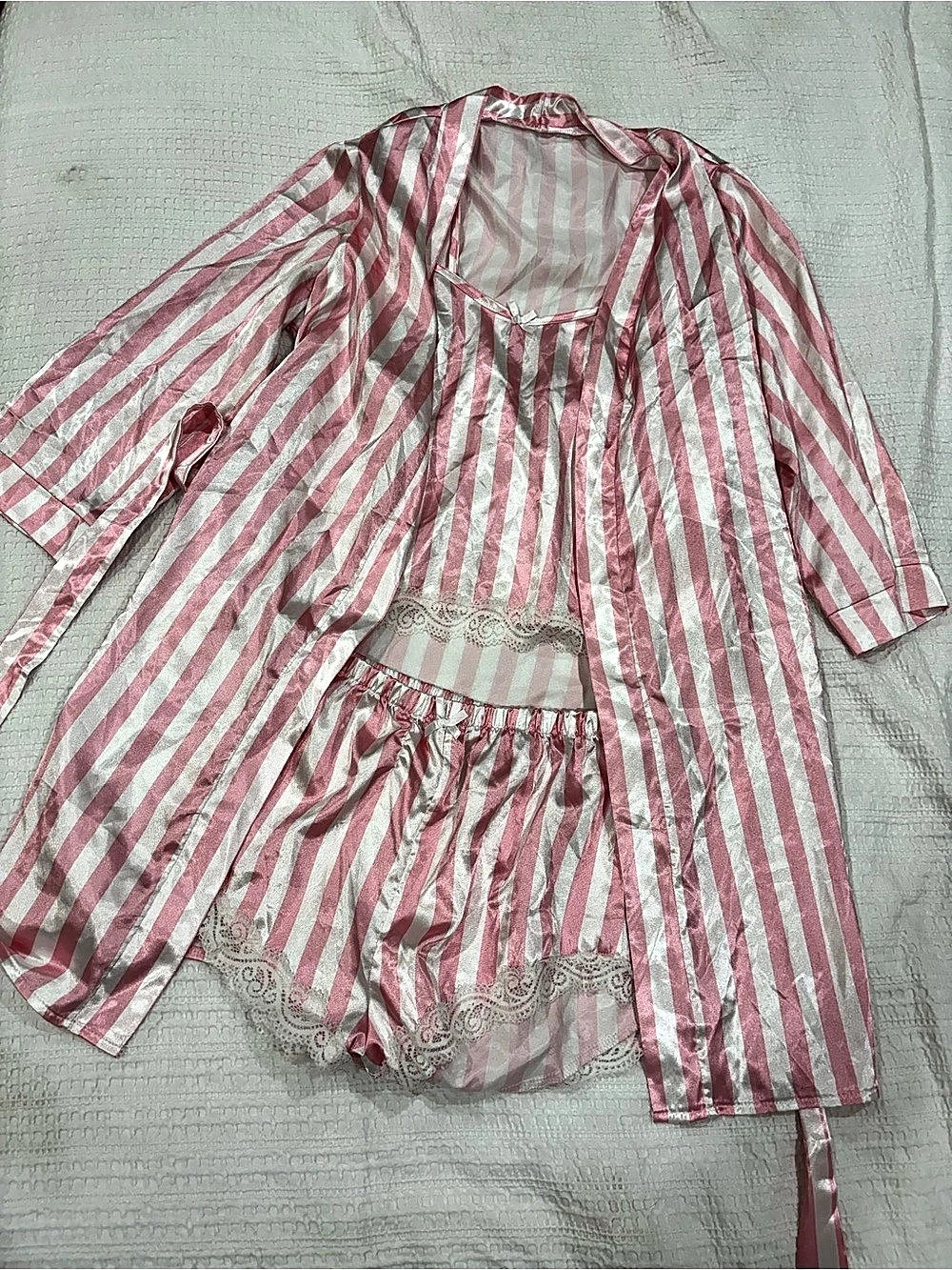 Victoria's Secret Angel Costume! Pink & White Striped Pajama Set